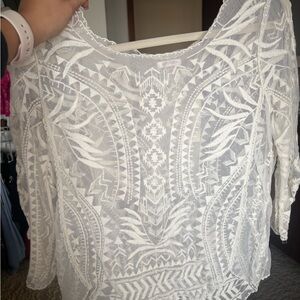 Xhilaration White Lace Blouse